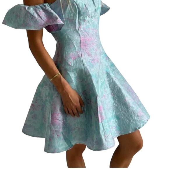 Black by Bariano Hawke Off The Shoulder Minidress - Sz 6 - NWT - Picture 3 of 7